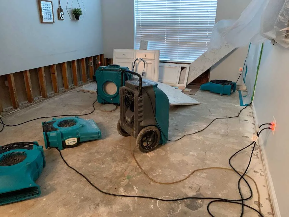 Dehumidifier in flood-cut room for Water Extraction & Removal in Oak Ridge